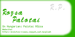 rozsa palotai business card