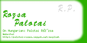 rozsa palotai business card